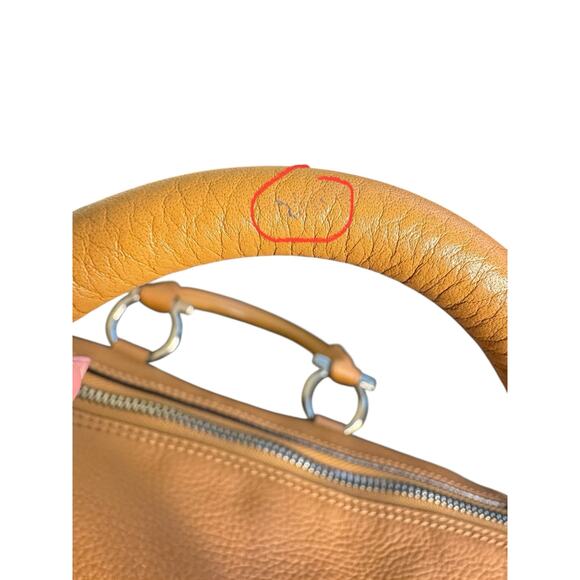 Salvatore Ferragamo Isabel Medium Leather Boston Bag in Tan - Picture 6 of 16